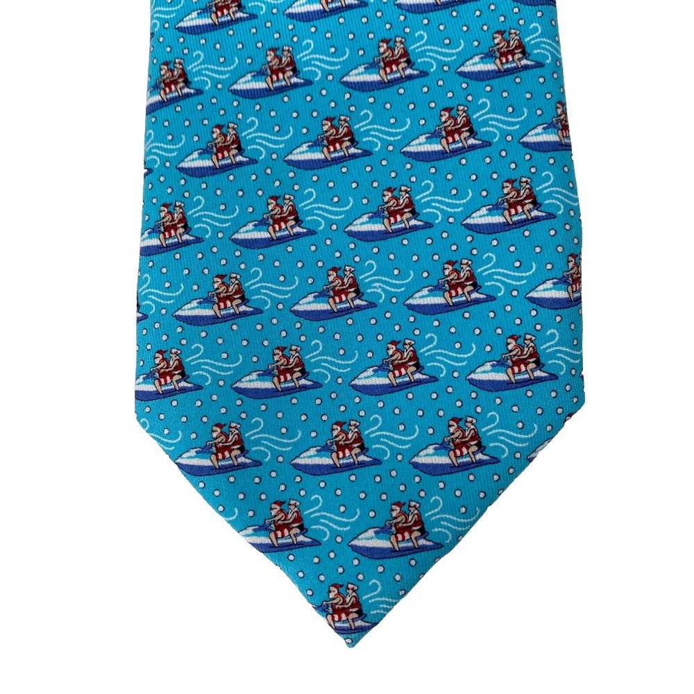 Vineyard Vines Jetskiing Santa Claus Tie Silk‎ Xmas Holiday Mens $85